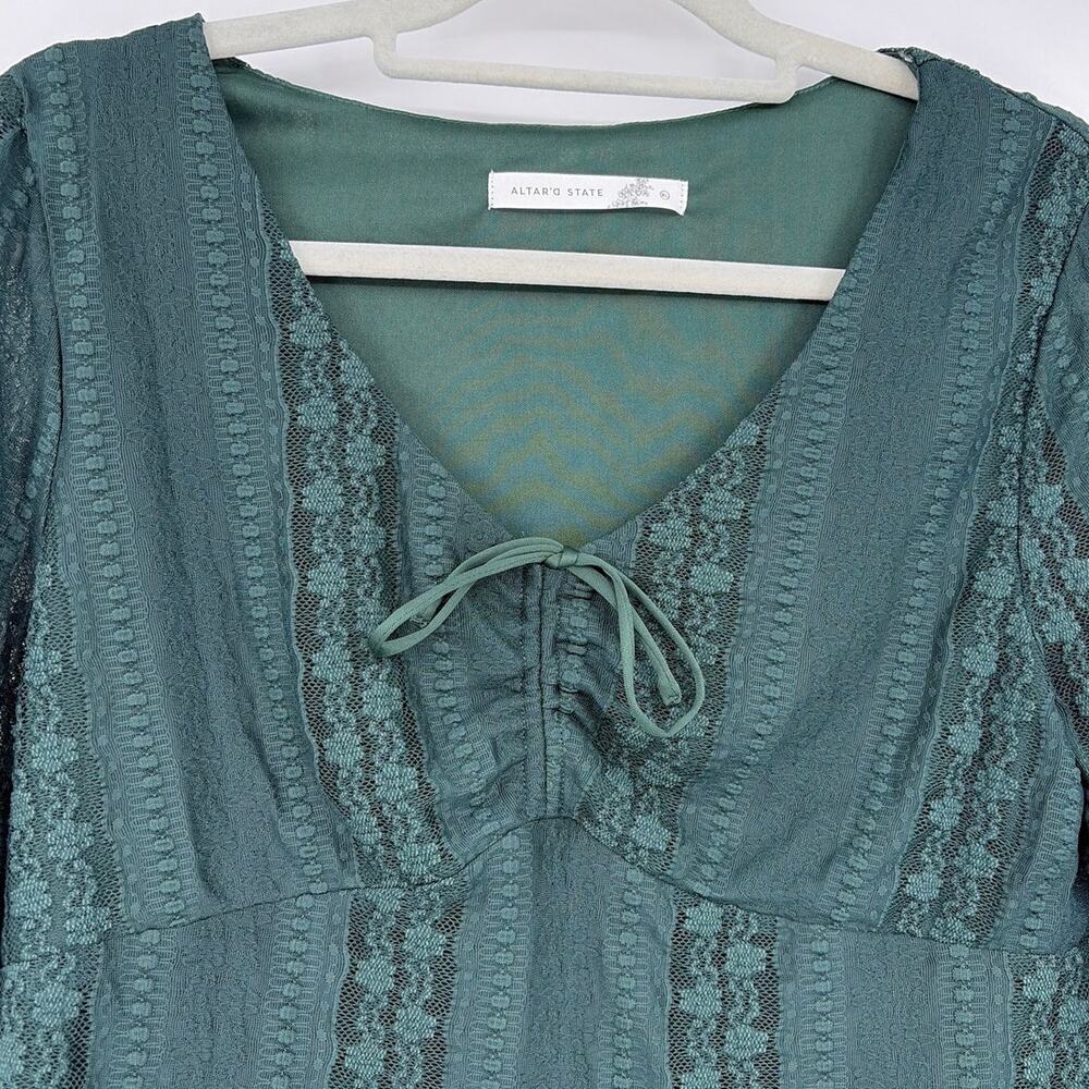 Altare'd State Lace Whimsigoth Womens Top Sz XL Y2K Babydoll Fairy Bell Forest - Picture 6 of 10